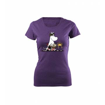 Heather purple Fotl DC Moominmamma on the beach Slim T-shirt