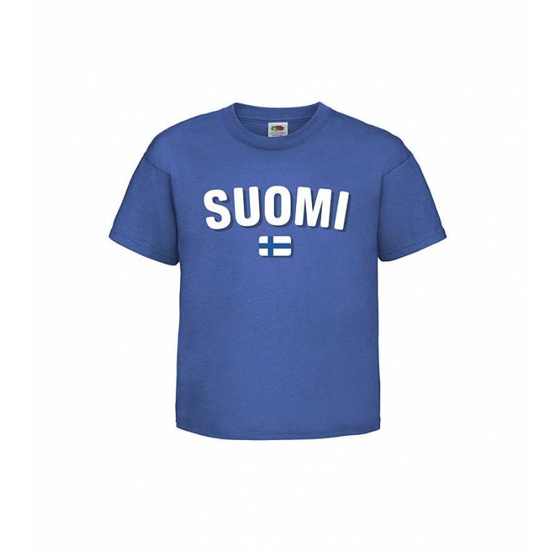 Royal sininen DC Suomi ja Lippu Lasten T-paita