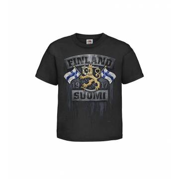 Black DC Flags and lion Kids T-shirt