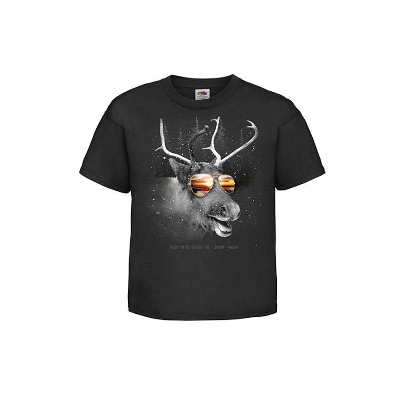 Black DC Reindeer and shades Kids T-shirt
