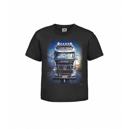 Black DC Scania Truck Team Lasten T-paita