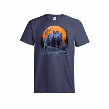 Meleerattu syvänsininen DC Karhunkierros MIdnight sun T-paita