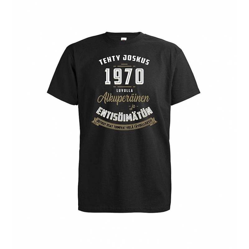 Musta DC Tehty joskus 1970 luvulla T-paita