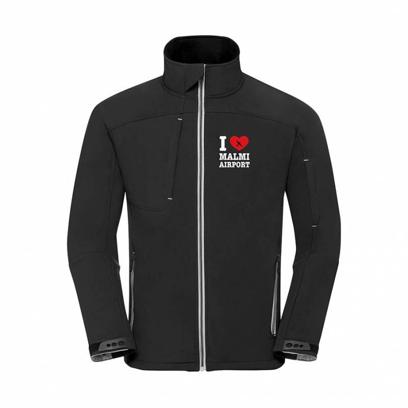 Black I Love Malmi Airport Softshell Jacket