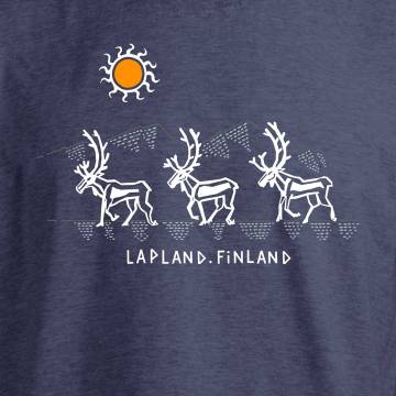 Navy Vintage Heather Illustrated reindeer T-shirt