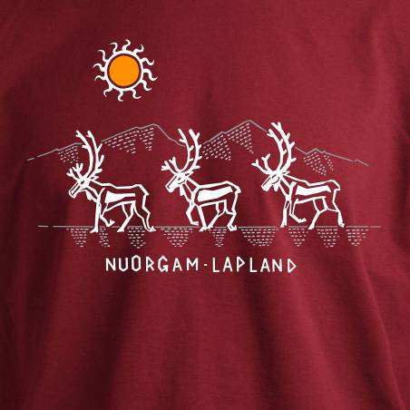 Brick Red DC Illustrated reindeer T-shirt NUORGAM Lapland