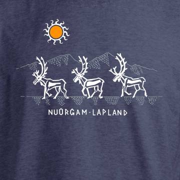 Navy Vintage Heather DC Illustrated reindeer T-shirt NUORGAM Lapland