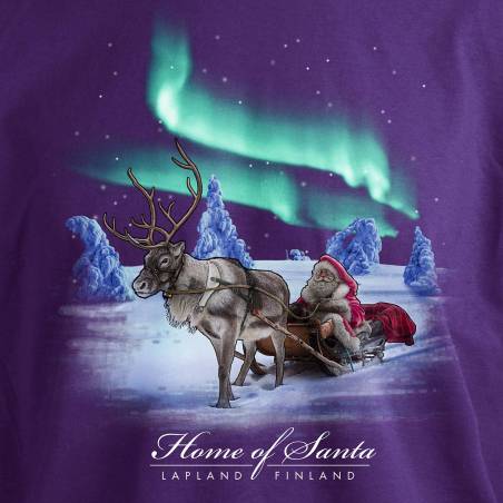 Purple Santa in the sleigh, Lapland T-shirt