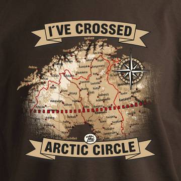Suklaanruskea I´ve crossed the Arctic Circle T-paita