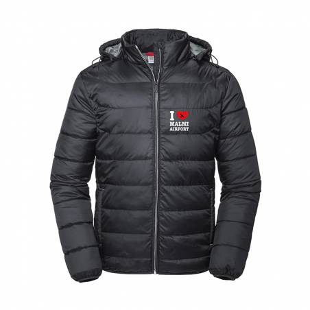 Black I Love Malmi Airport Quilted Jacket