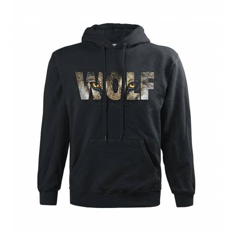 Black DC Wolf eyes Canis Lupus Hooded Sweat