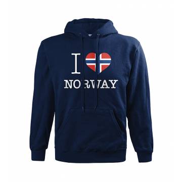 Deep Navy I love Norway Hooded Sweat
