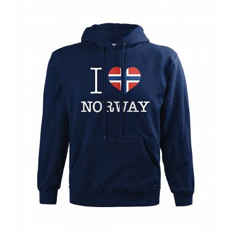 Deep Navy I love Norway Hooded Sweat