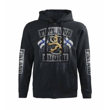Black DC Flags and lion Hooded jacket