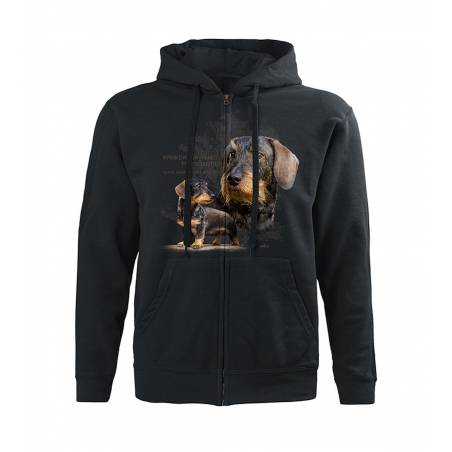Black DC Wire-Haired Dachshund Hooded Jacket