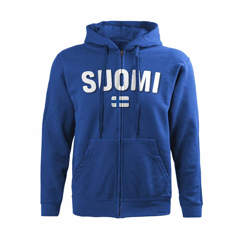 Royal Blue DC Suomi and Flag Hooded Sweat Jacket