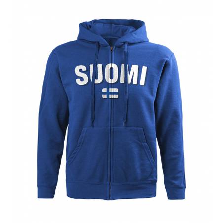 Royal Blue DC Suomi and Flag Hooded Sweat Jacket
