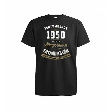 Musta DC Tehty joskus 1950 luvulla T-paita