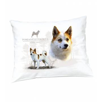 White DC Norrbottenspets pillow case