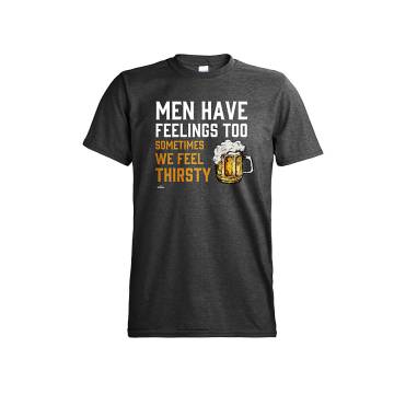 Dark melange gray Men have feelings tooT-shirt