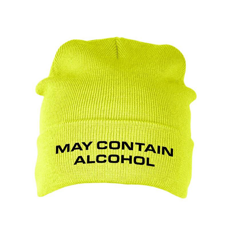 Safety Yellow May contain alcohol Beanie
