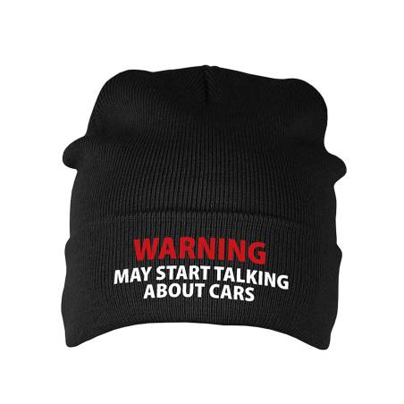Black Warning - May start talking about cars Beanie