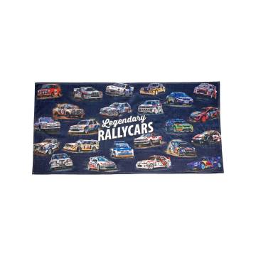Multicolored Legendary Rallycars towel 70x140 cm