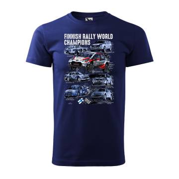 Midnight Blue DC Finnish Rally World Champions T-paita