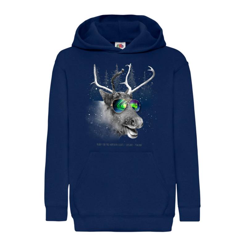 Deep Navy DC Reindeer and shades Kids Hooded Sweat