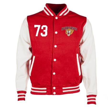 Valkoinen/Punainen Hurriganes logo Varsity Sweat Jacket