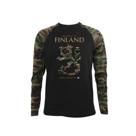 Ruskea Camouflage DC Finland Leijona Camo PH T-paita