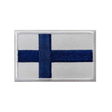 Sini/Valkoinen Suomen lippu Kangasmerkki 68x42 mm