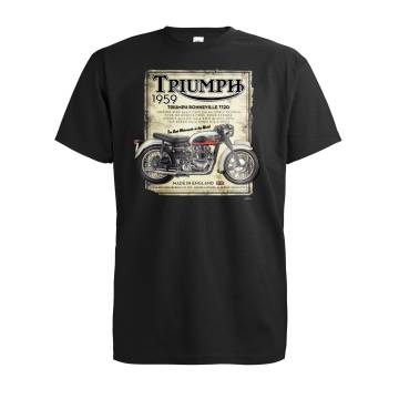 Musta DC Triumph Bonneville 1959 T-paita