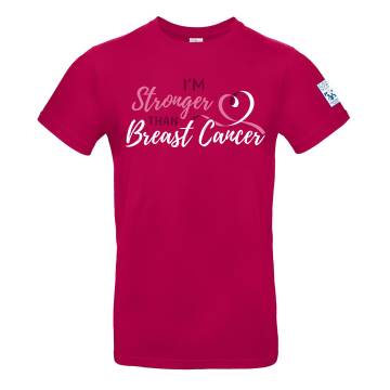 Fuchsia I´m stronger than breast cancer T-paita