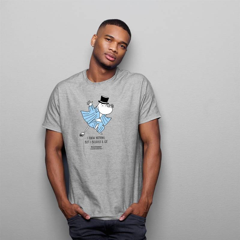 Heather Grey Moominpappa, I knew nothing T-shirt