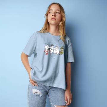 Blue fog Moomin family, Life is dull T-shirt