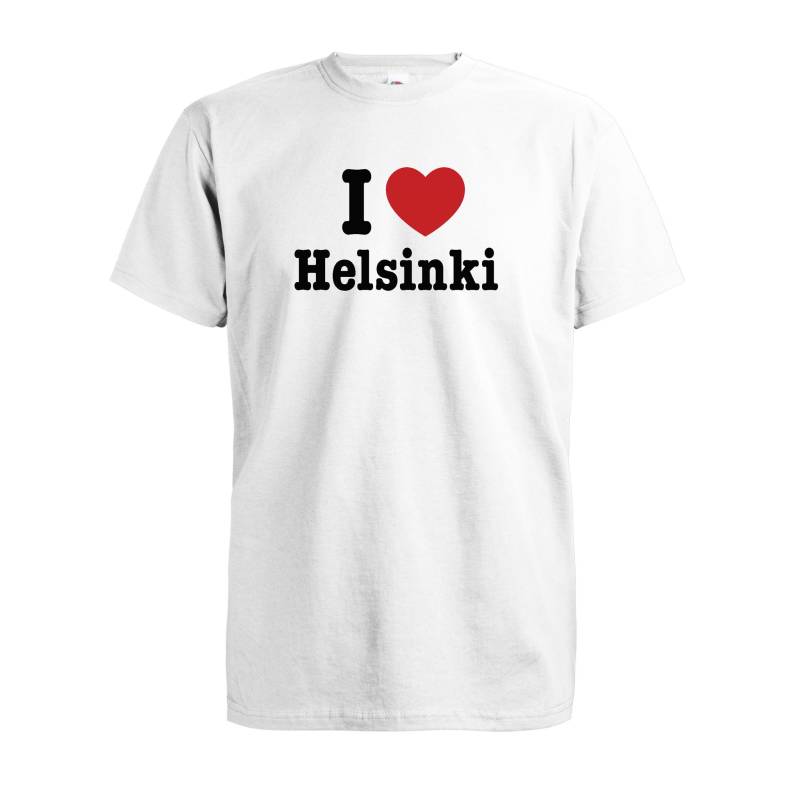 Valkoinen I love Helsinki T-paita DTF