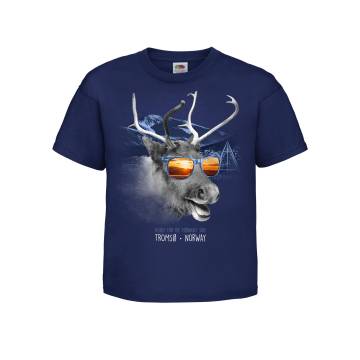 Navy Blue Reindeer, Midnight Sun Tromsö Kid´s T-shir