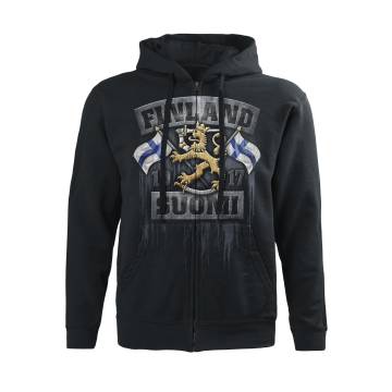 Black DC Flags and lion Hooded jacket