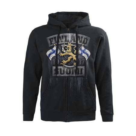 Black DC Flags and lion Hooded jacket