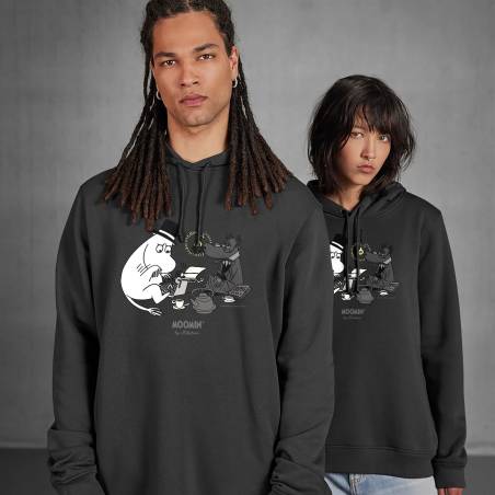 Light Graphite Moominpappa typing Hooded Sweat