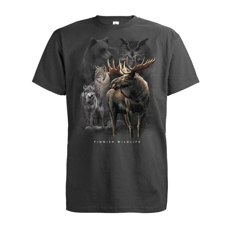 Grafiitinharmaa DC Hirvi Finnish Wildlife T-paita Grafiitinharmaa DC Hirvi Finnish Wildlife T-paita