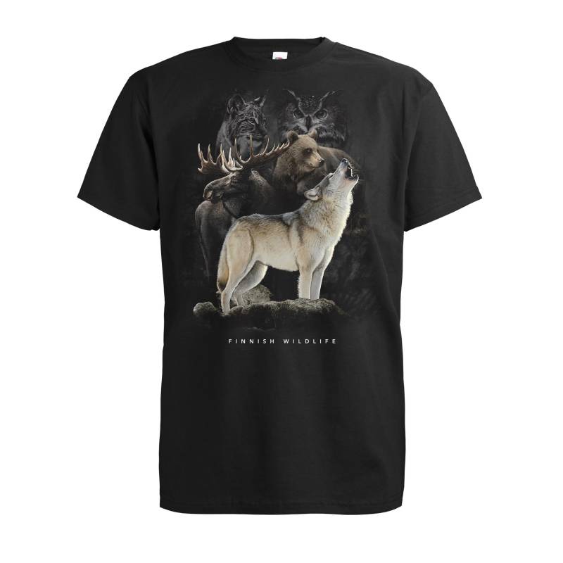 Musta DC Susi Finnish Wildlife T-paita Musta DC Susi Finnish Wildlife T-paita