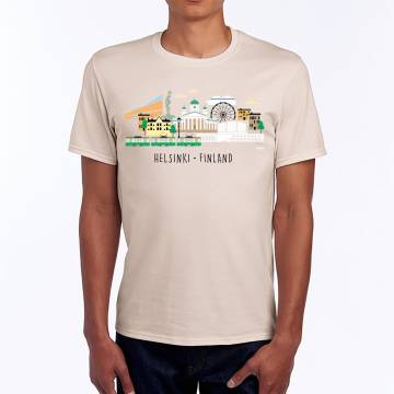 Sand DC Helsinki graphic T-shirt