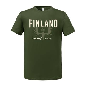 Military Green FIN Land of Moose T-shirt