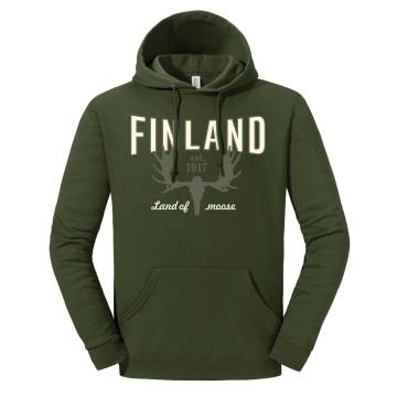 Military Green FIN Land of Moose Hoodie