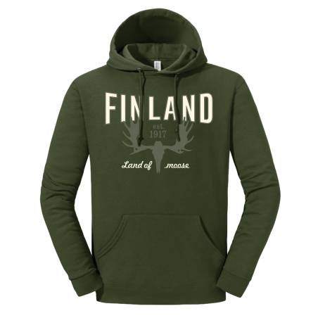 Military Green FIN Land of Moose Hoodie