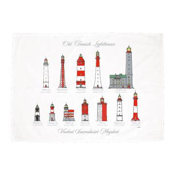 White Finnish lighthouses Kitchen towel