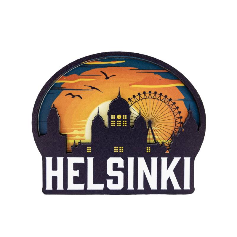Black/white Helsinki Sunset Magneetti