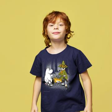 Navy Blue Mumin and Snufkin by Campfire Kids T-shirt